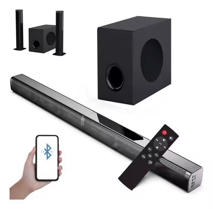 BT/ USB/ Hdmi-arc3.5MM/ OPTICAL Audio Input Wireless Bluetooth Soundbar 2.1 Channels for Enhanced Audio Performance
