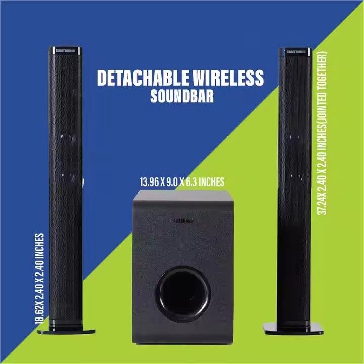 BT/ USB/ Hdmi-arc3.5MM/ OPTICAL Audio Input Wireless Bluetooth Soundbar 2.1 Channels for Enhanced Audio Performance